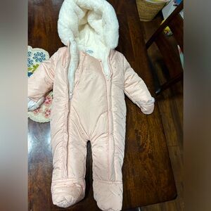 vertbaudet bunting suit 6 months pink stars